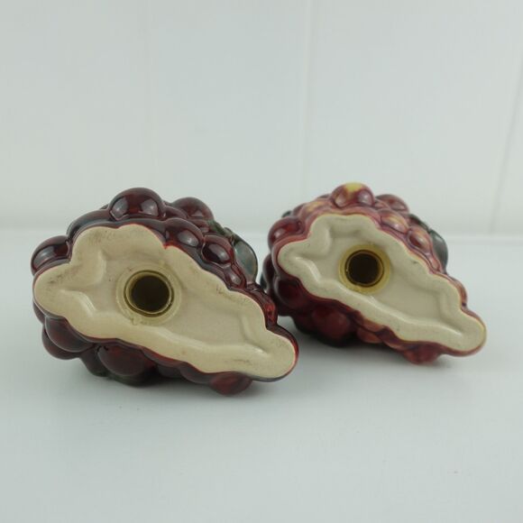 Grape Bunches Ceramic Salt & Pepper Shakers With Stoppers Vintage - Picture 11 of 14